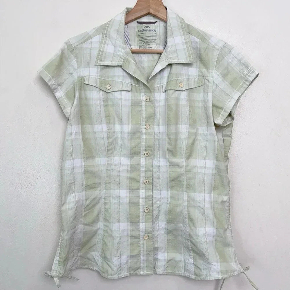 Kathmandu Womens 12 Short  Sleeve Plaid Shirt